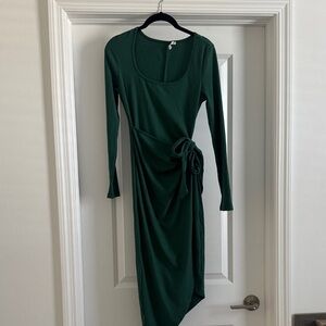 Cupshe Forest Green Long Sleeve Dress